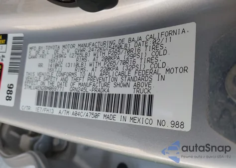 2011 Toyota Tacoma Base V6 from USA, damaged, VIN 3TMLU4EN2BM069771